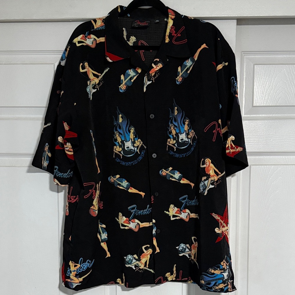 Fender Black Shirt with Vibrant Graphics